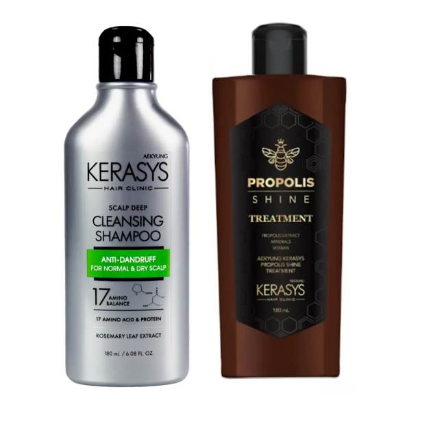 Kerasys – Duo Detox & Shine (Shampoo Deep Cleansing 180ml + Propolis Shine Tratamento 180ml)